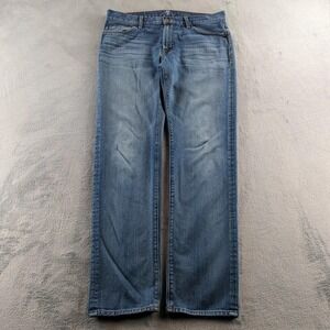 7 For All Mankind Jeans‎ 36x33 Blue Slimmy Straight Leg Faded USA 90s Y2K Style
